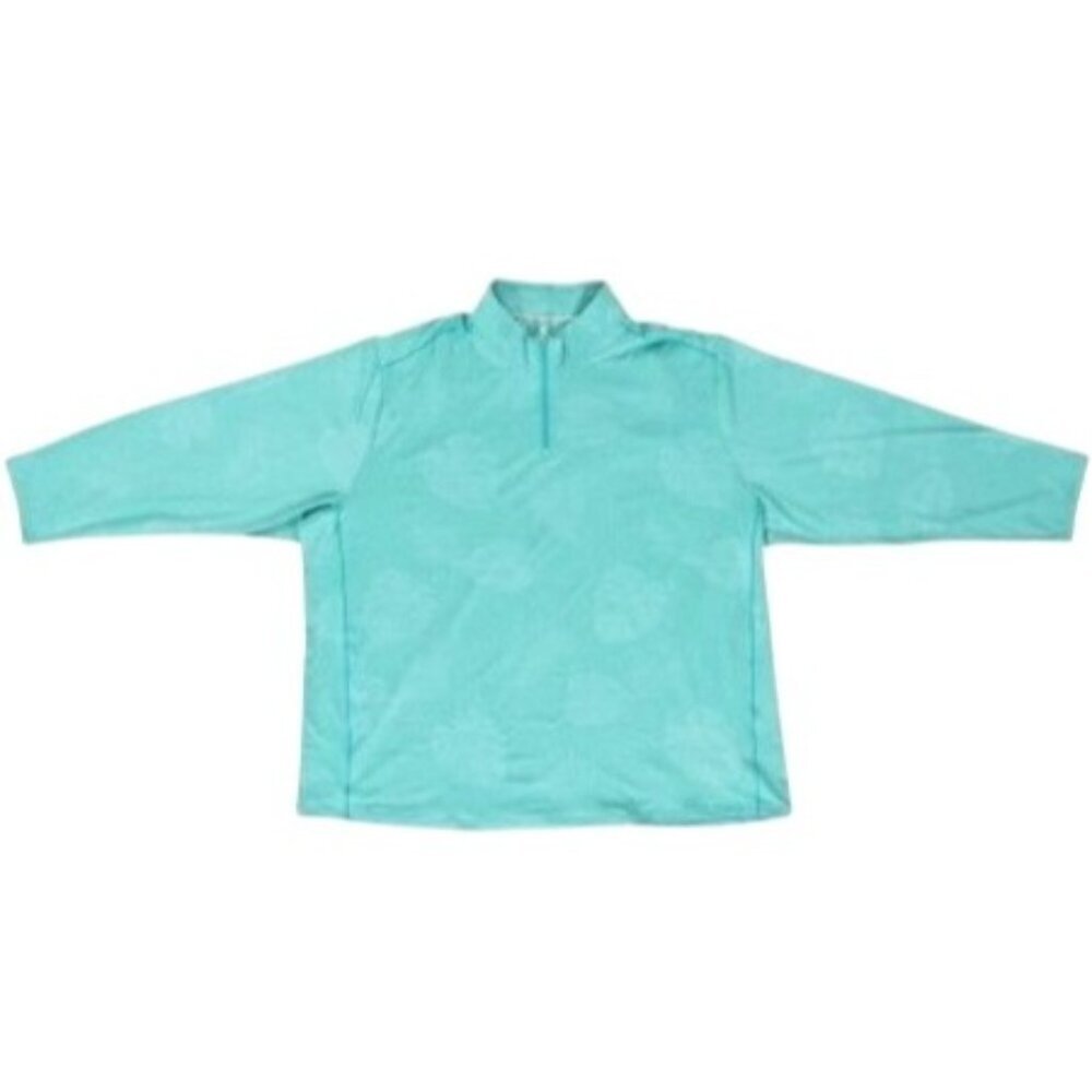 Tommy Bahama Mens Green 1/4 Zip Delray Frond Palms Print Top Sz 4XL Big New